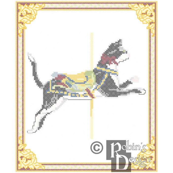 Carousel Cat Cross Stitch Pattern Herschell-Spillman PDF Download