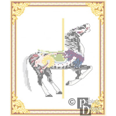 Carousel Horse Cross Stitch Pattern Herschell-Spillman PDF Download