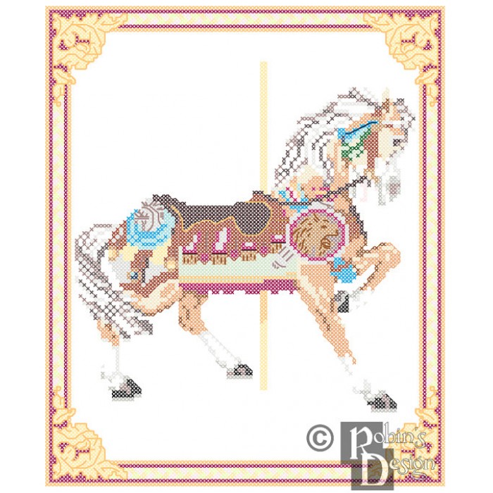 Carousel Horse Cross Stitch Pattern Philadelphia Toboggan Co. PDF Download