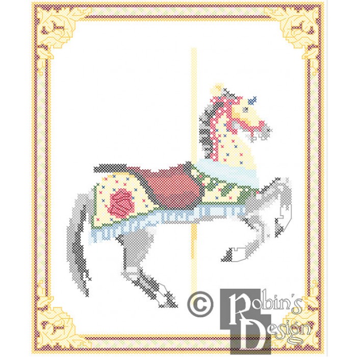 Carousel Horse Knight's Charger Cross Stitch Pattern Herschell-Spillman PDF Download
