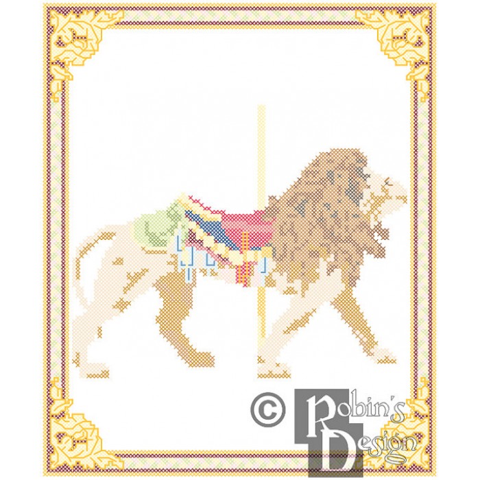 Carousel Lion Cross Stitch Pattern Philadelphia Toboggan PDF Download