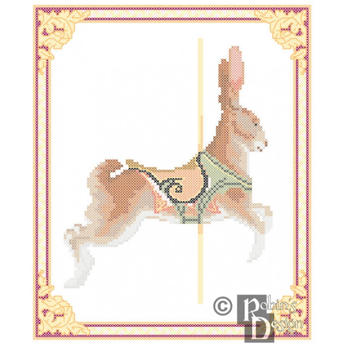 Carousel Rabbit , Dentzel Cross Stitch Pattern PDF Download