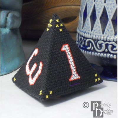 D4 Tetrahedron 3D Cross Stitch Sewing  Pattern PDF Download