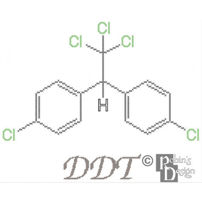 DDT Molecule Cross Stitch Pattern PDF Download