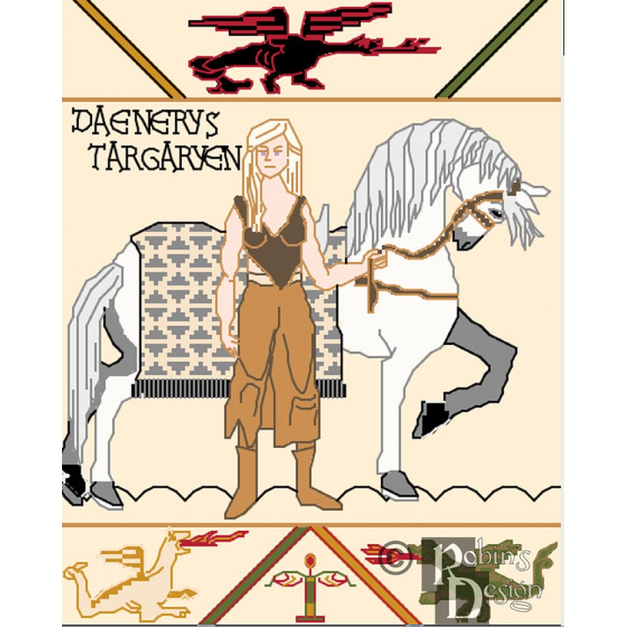 Daenerys Bayeux Tapestry Cross Stitch Pattern PDF Download