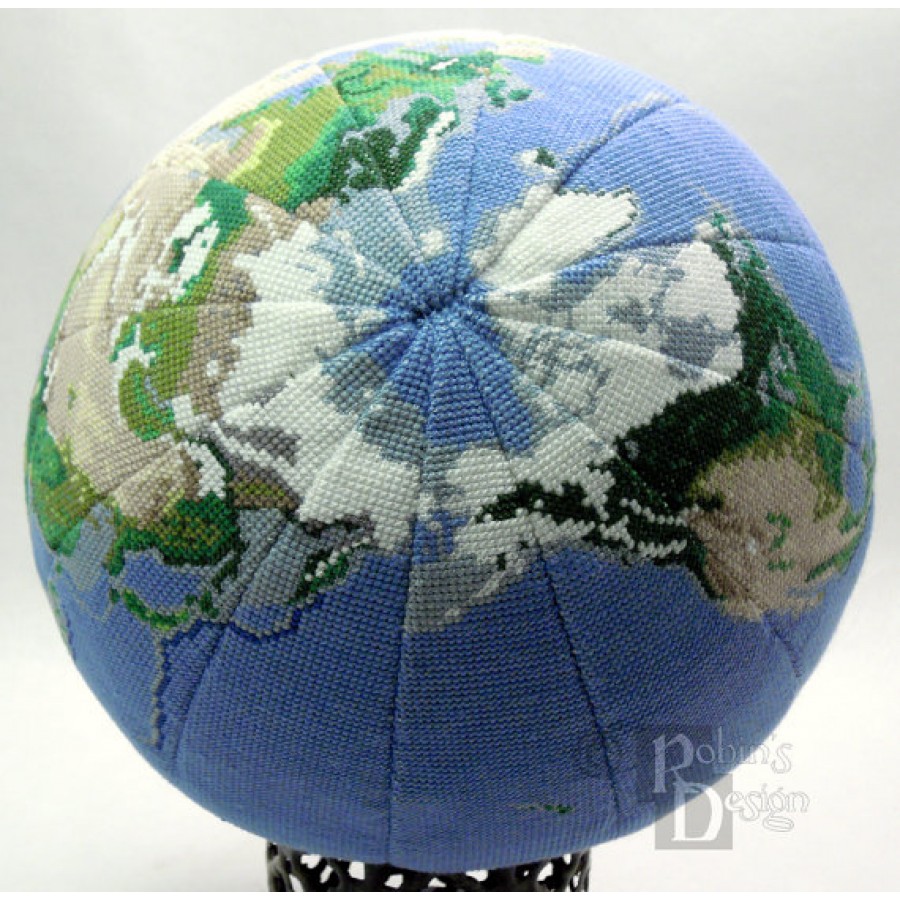 Earth Globe 3D Cross Stitch Sewing Pattern PDF Download