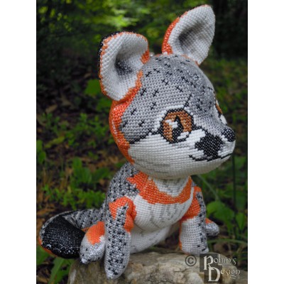 Gray Fox Doll 3D Cross Stitch Animal Sewing Pattern PDF Download