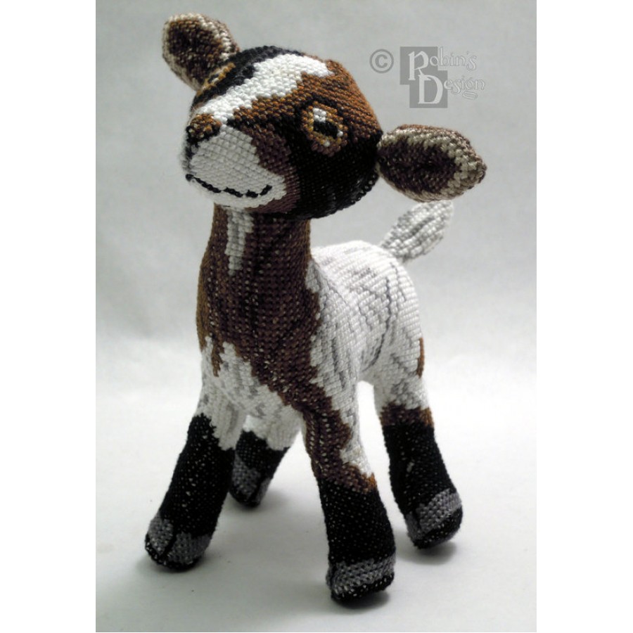 Groat the Goat Doll 3D Cross Stitch Animal Sewing Pattern PDF Download