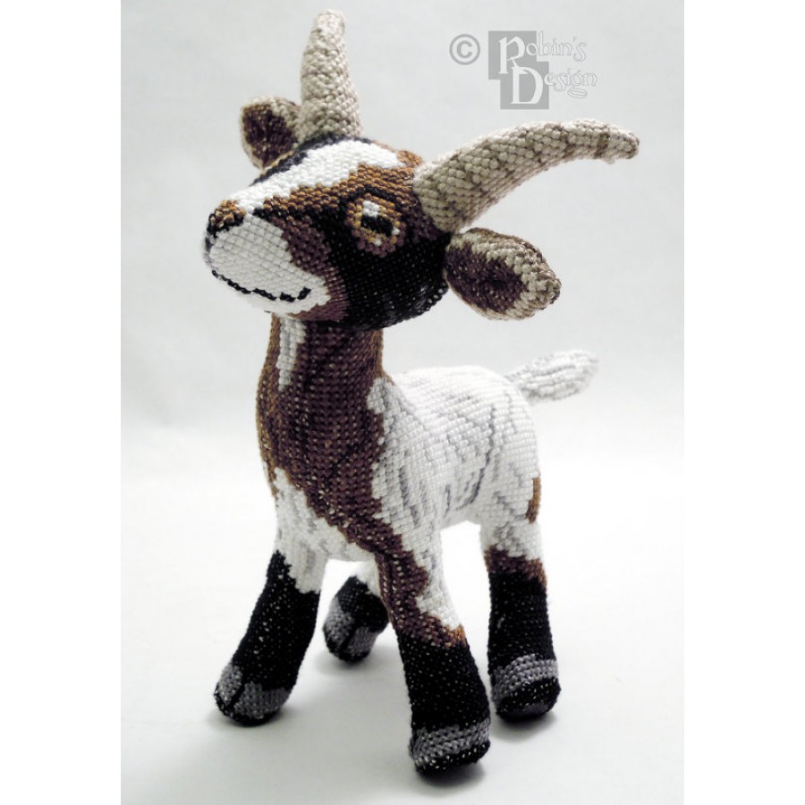 Groat the Goat Doll 3D Cross Stitch Animal Sewing Pattern PDF Download