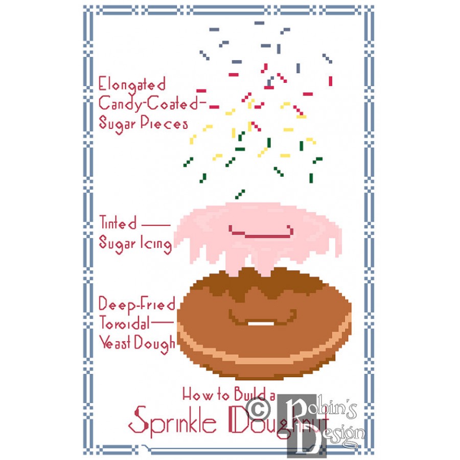 How to Build a Sprinkle Doughnut Cross Stitch Pattern Fun Blueprint PDF Download