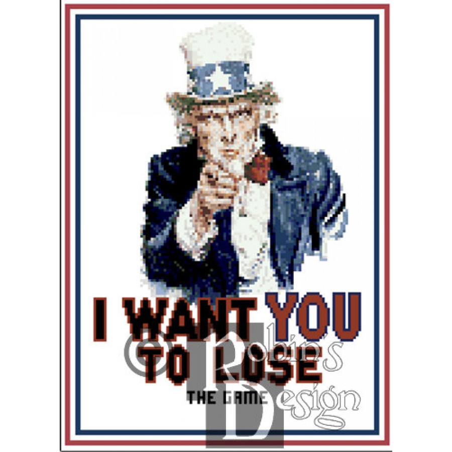 I Want You to Lose The Game Cross Stitch Pattern PDF Download