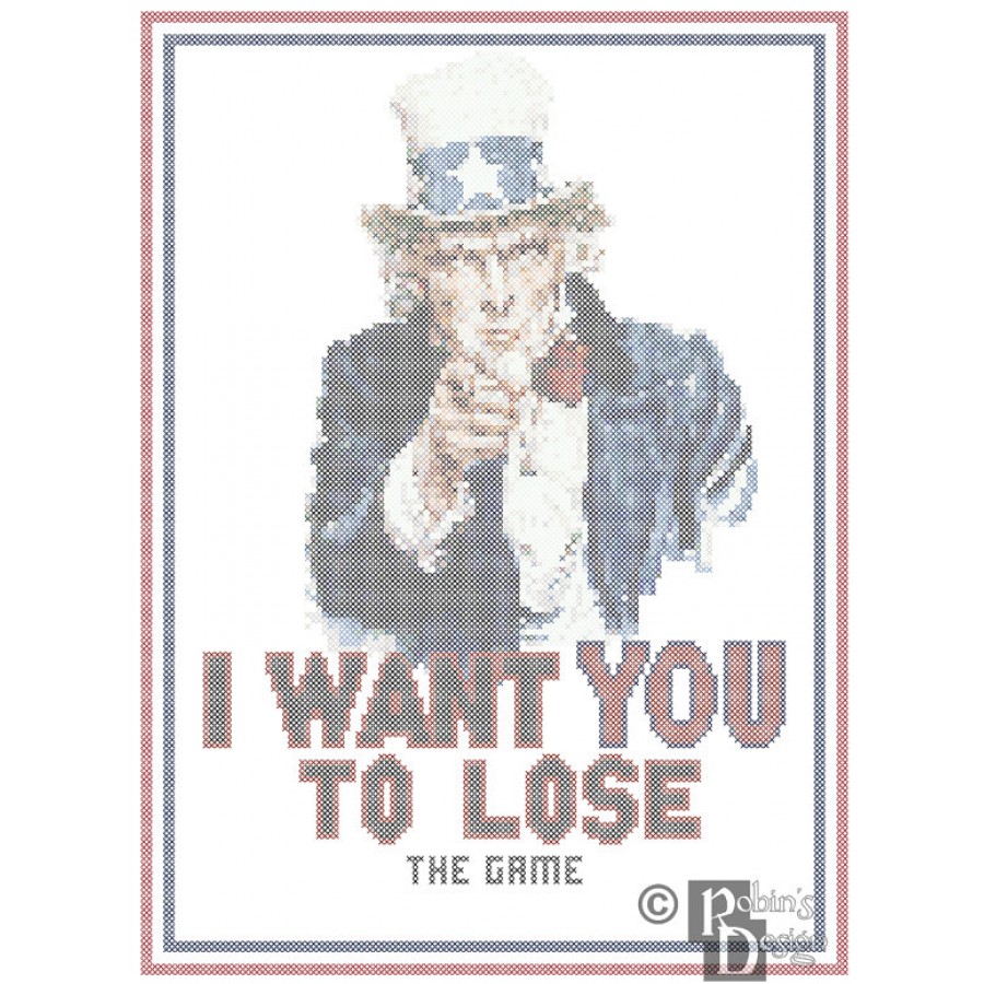 I Want You to Lose The Game Cross Stitch Pattern PDF Download