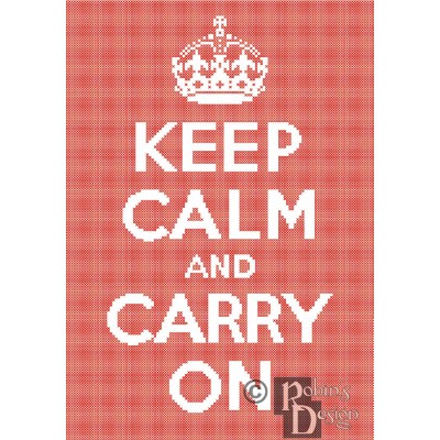 Keep Calm and Carry On Cross Stitch Pattern Easy PDF Download