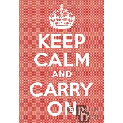 Keep Calm and Carry On Cross Stitch Pattern PDF Download