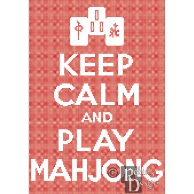 Keep Calm and Play Mahjong Cross Stitch Pattern Easy PDF Download