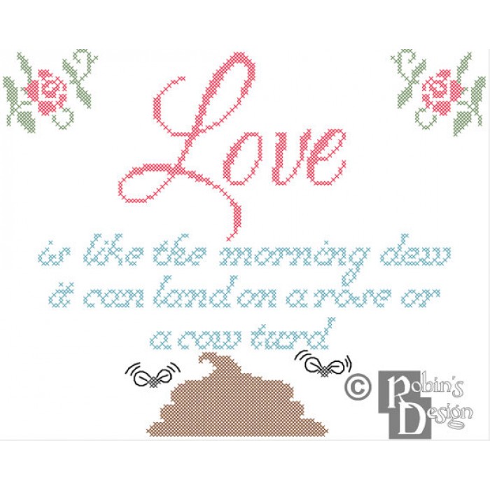 Love is like the Morning Dew Cross Stitch Pattern PDF Download