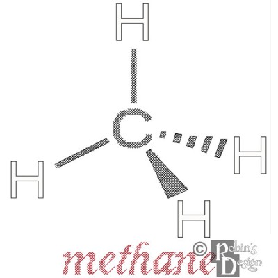 Methane Molecule Cross Stitch Pattern PDF Download