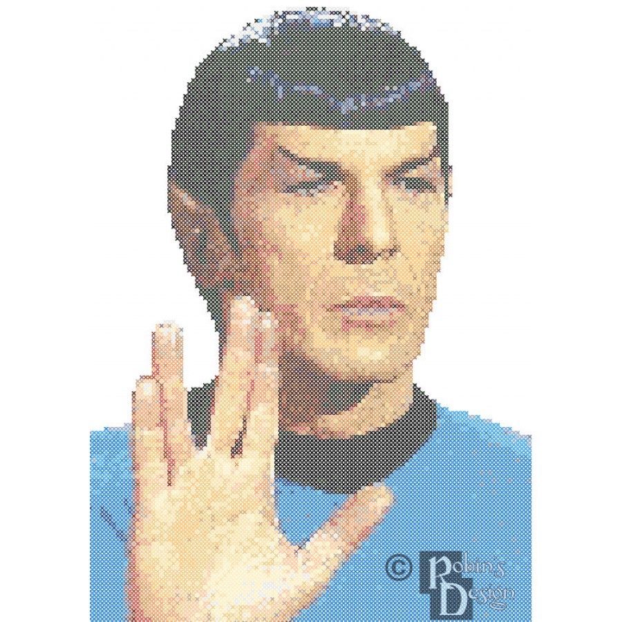 Mr. Spock Vulcan Salute Cross Stitch Pattern PDF Download