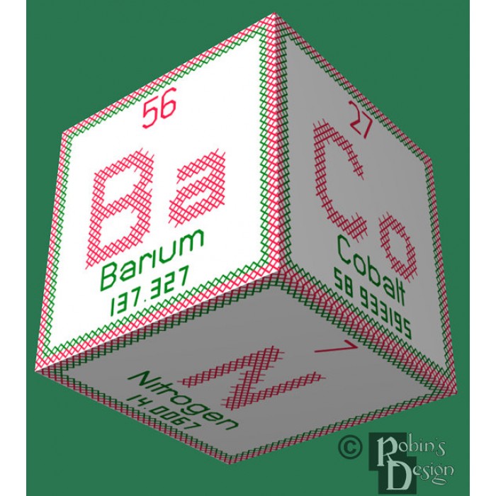 Periodic Element Bacon 3D Ornament Cross Stitch Sewing  Pattern PDF Download