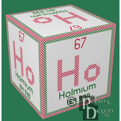 Periodic Element Ho Ho Ho 3D Ornament Cross Stitch Sewing Pattern PDF Download