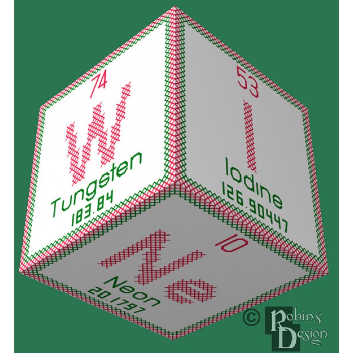 Periodic Element Wine 3D Ornament Cross Stitch Sewing Pattern PDF Download