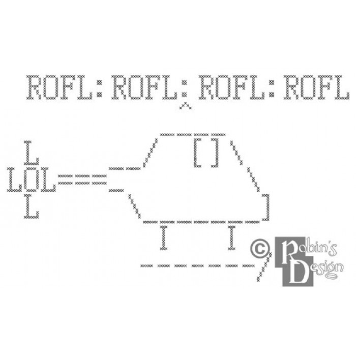 ROFLcopter Cross Stitch Pattern PDF Download