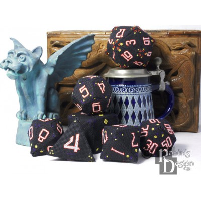 RPG Dice Set of Seven 3D Cross Stitch Sewing Patterns PDF Download