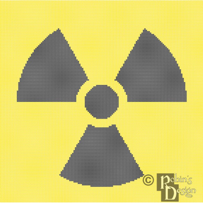 Radioactive Hazard Trefoil Cross Stitch Pattern PDF Download
