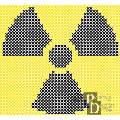 Radioactive Hazard Trefoil Cross Stitch Pattern for Shirt Patch PDF Download