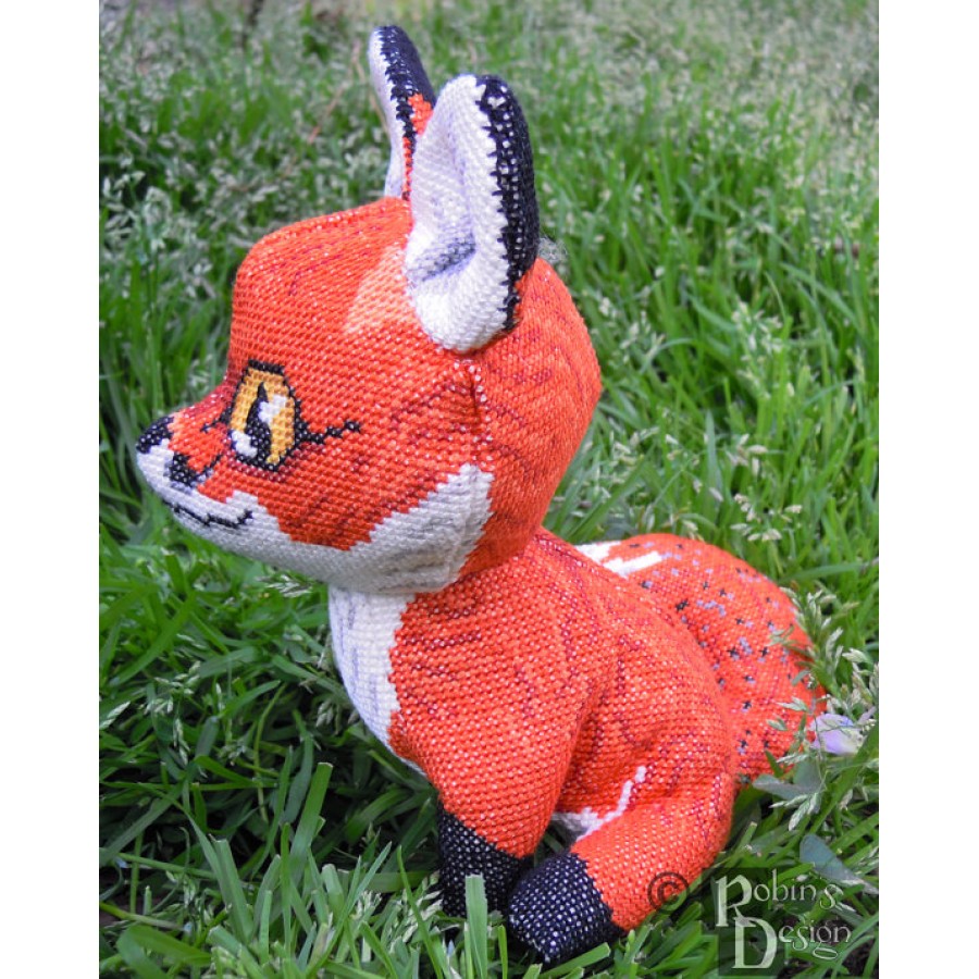 Cinnabar Red Fox Doll 3D Cross Stitch Animal Sewing Pattern PDF Download