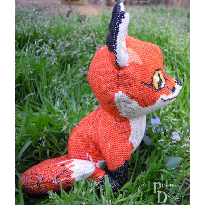 Cinnabar Red Fox Doll 3D Cross Stitch Animal Sewing Pattern PDF Download