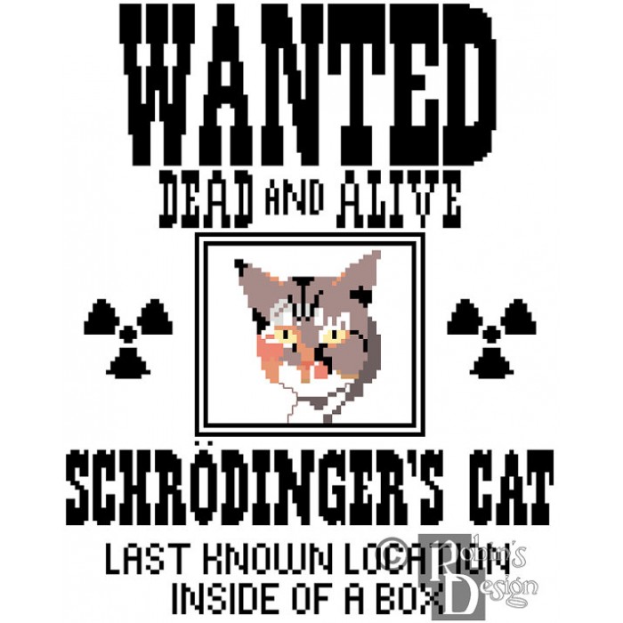 Schrodinger's Cat Cross Stitch Pattern PDF Download