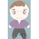 Sherlock Holmes in Purple Shirt Doll 3D Cross Stitch Sewing Pattern PDF Download