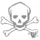 Skull and Crossbones for Shirt Patch Cross Stitch Pattern PDF Download