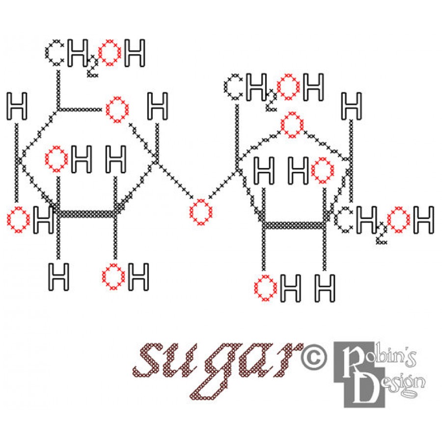 Sugar Molecule Cross Stitch Pattern PDF Download