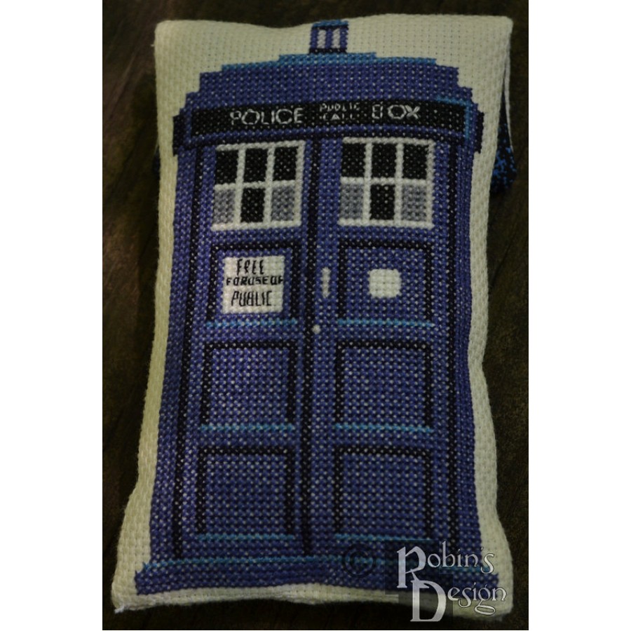 The 11th Doctor and Tardis Phone/Electronics Case Cross Stitch Sewing Pattern PDF Download