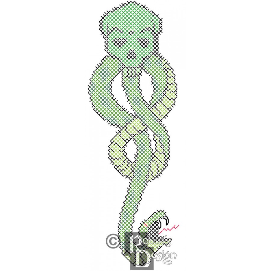 The Dark Mark from Harry Potter for Shirt Patch Counted Cross Stitch Pattern PDF Download