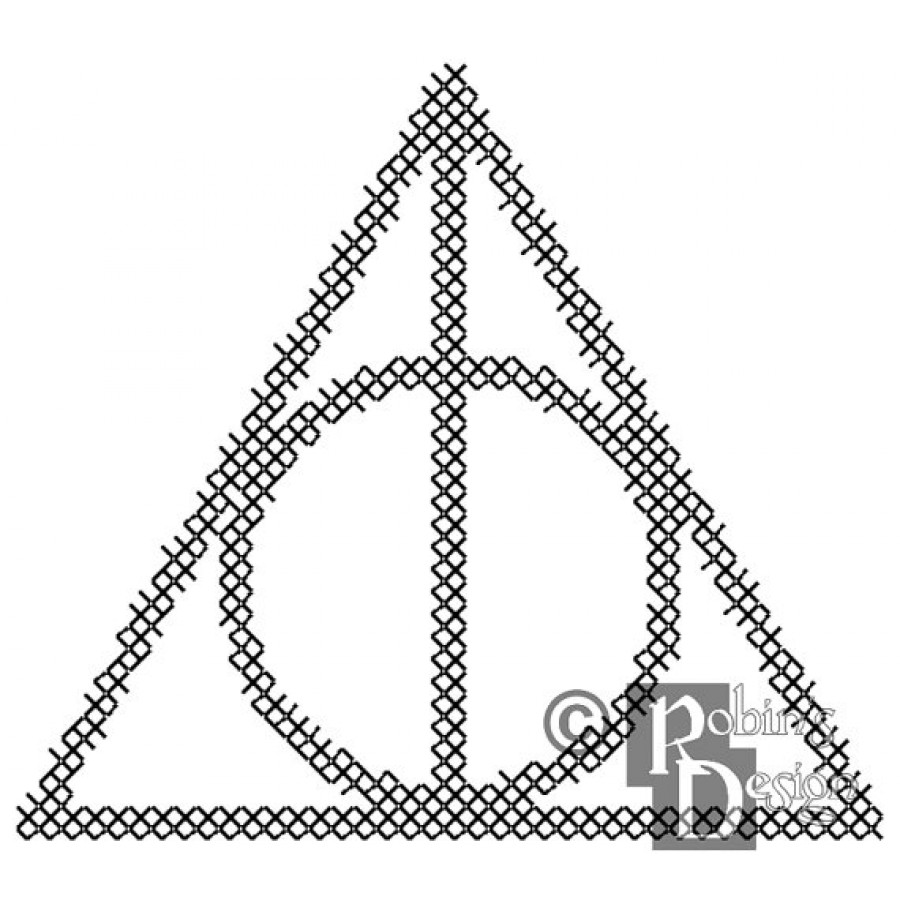 The Deathly Hallows Symbol for Shirt Patch Cross Stitch Pattern PDF Download