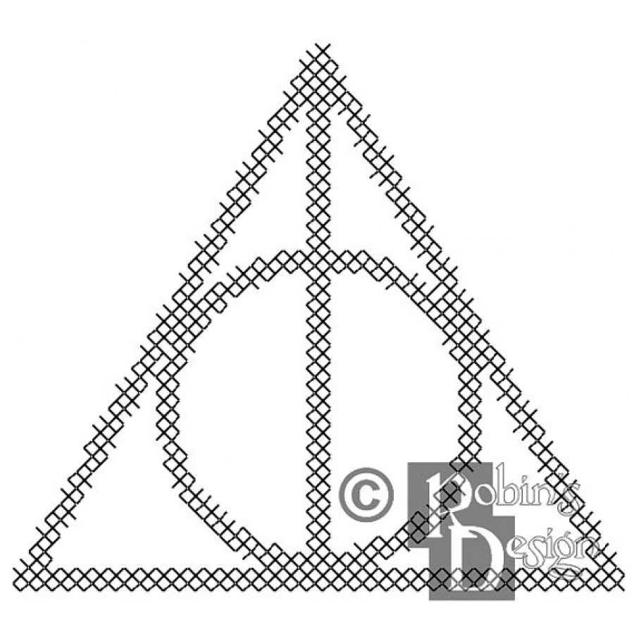 The Deathly Hallows Symbol for Shirt Patch Cross Stitch Pattern PDF Download