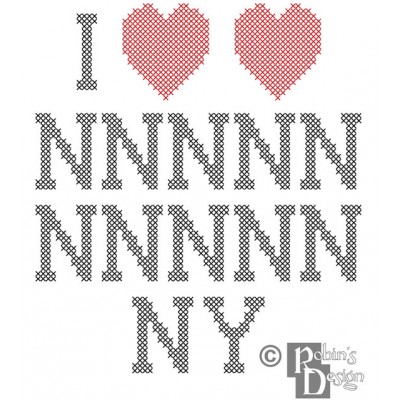 The Doctor I Love (Heart, Heart) New, New, New, New etc. York Cross Stitch Pattern PDF Download