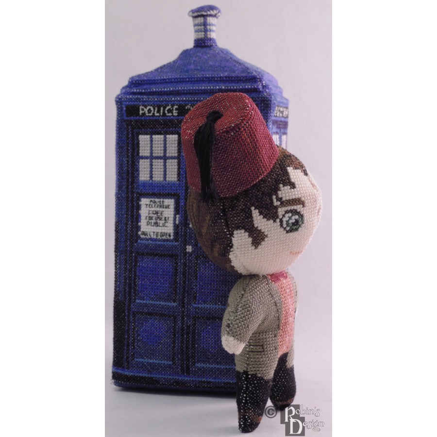 The Eleventh Doctor with Fez Doll 3D Cross Stitch Sewing Pattern PDF Download