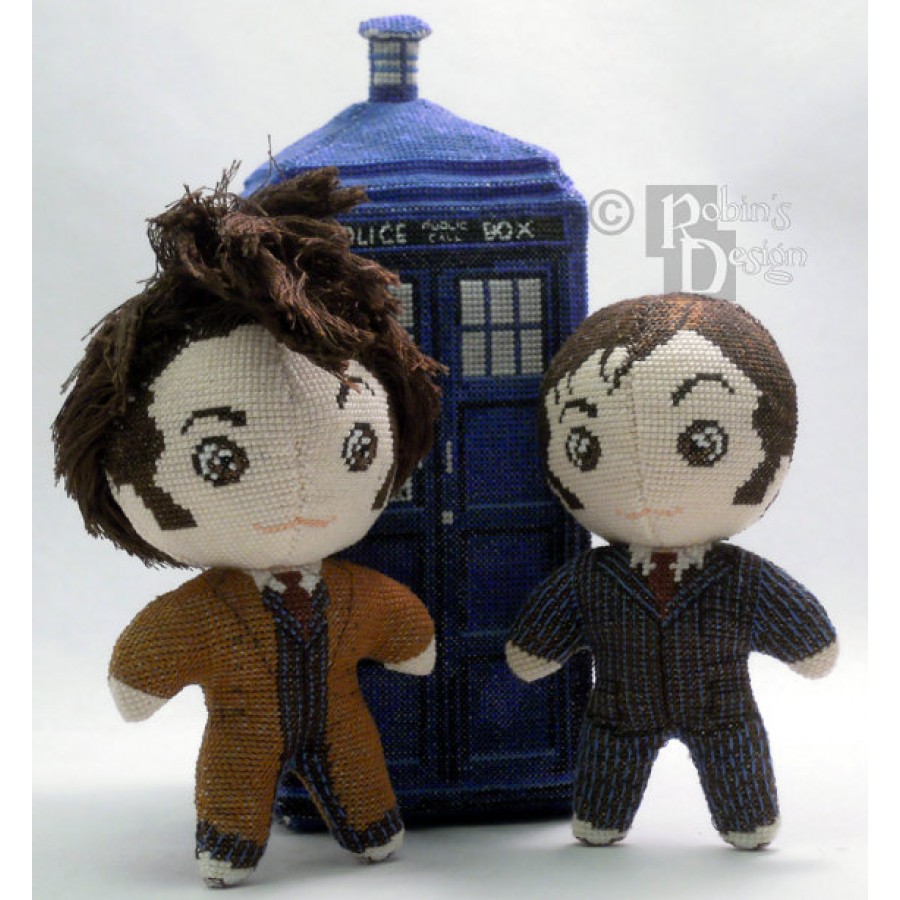 The Tenth Doctor in Coat Doll 3D Cross Stitch Sewing Pattern PDF Download