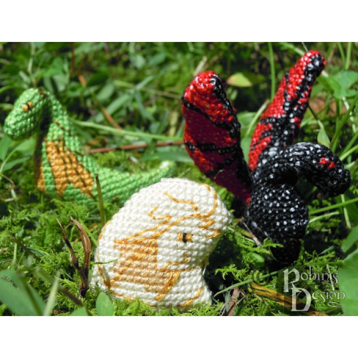 Three Tiny Dragons Dolls 3D Cross Stitch Sewing Pattern PDF Download