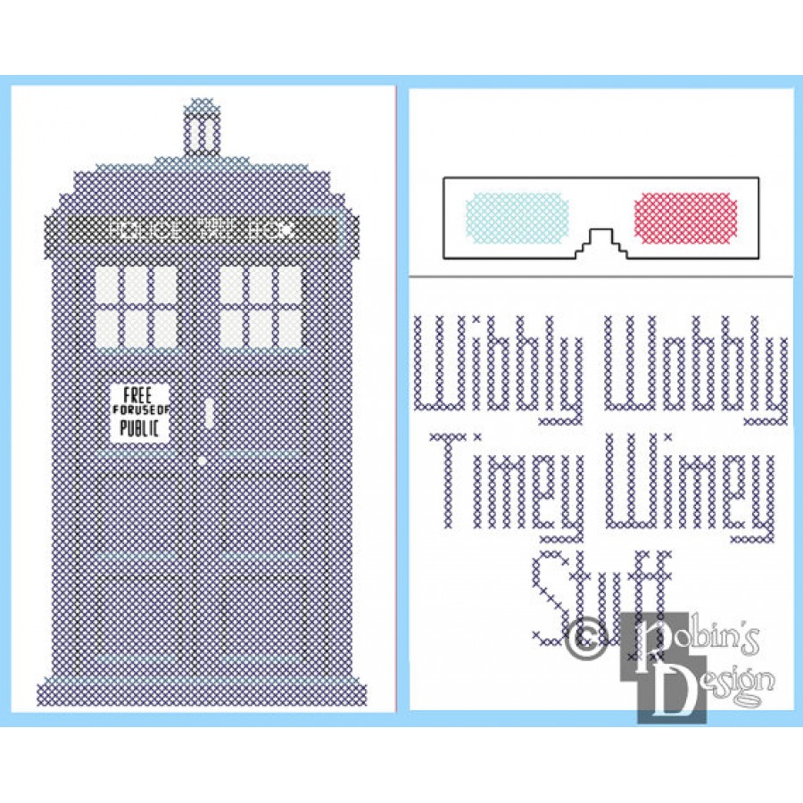 Timey Wimey and Tardis Phone/Electronics Case Cross Stitch Sewing Pattern PDF Download