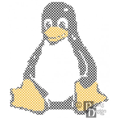 Tux Linux Mascot Shirt Patch Cross Stitch Pattern PDF Download
