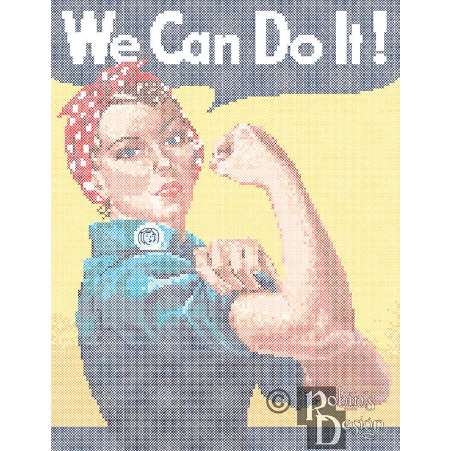 We Can Do It Poster Reproduction Cross Stitch Pattern PDF Download