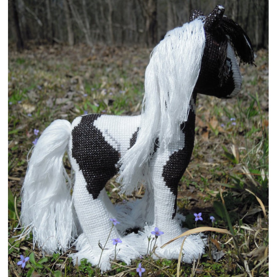 Zachy the Gypsy Vanner Horse Doll 3D Cross Stitch Animal Sewing Pattern PDF Download