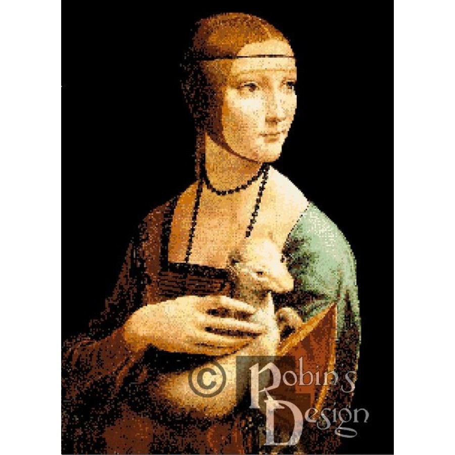 da Vinci's Lady with an Ermine Cross Stitch Pattern PDF Download
