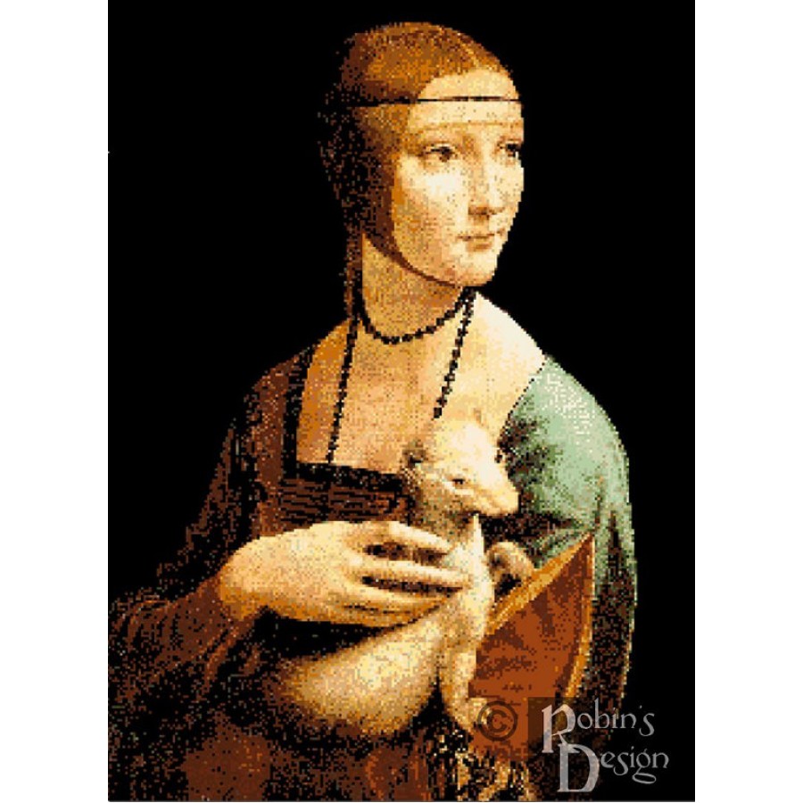 da Vinci's Lady with an Ermine Cross Stitch Pattern PDF Download