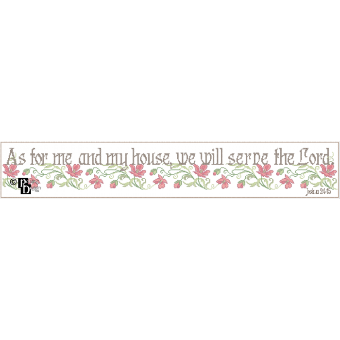 As for Me and My House, We Will Serve the Lord Cross Stitch Pattern PDF Download
